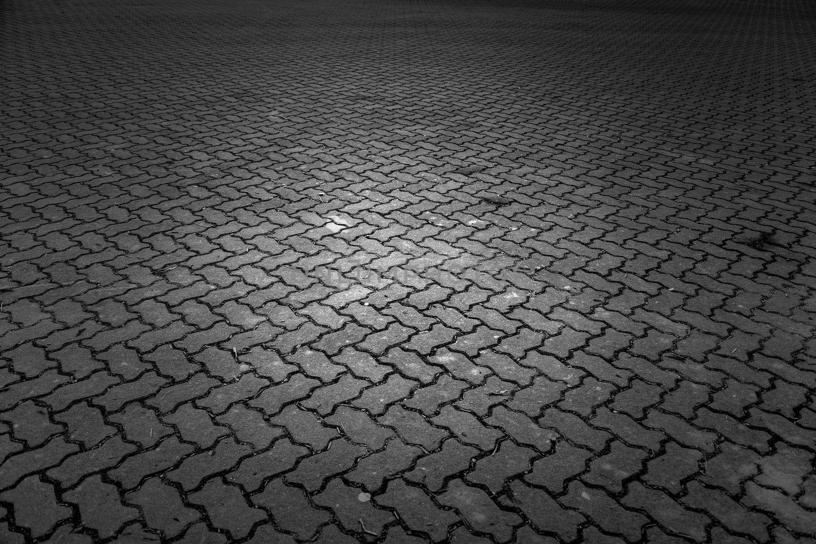 Tiled floor in urban street, construction and architecture