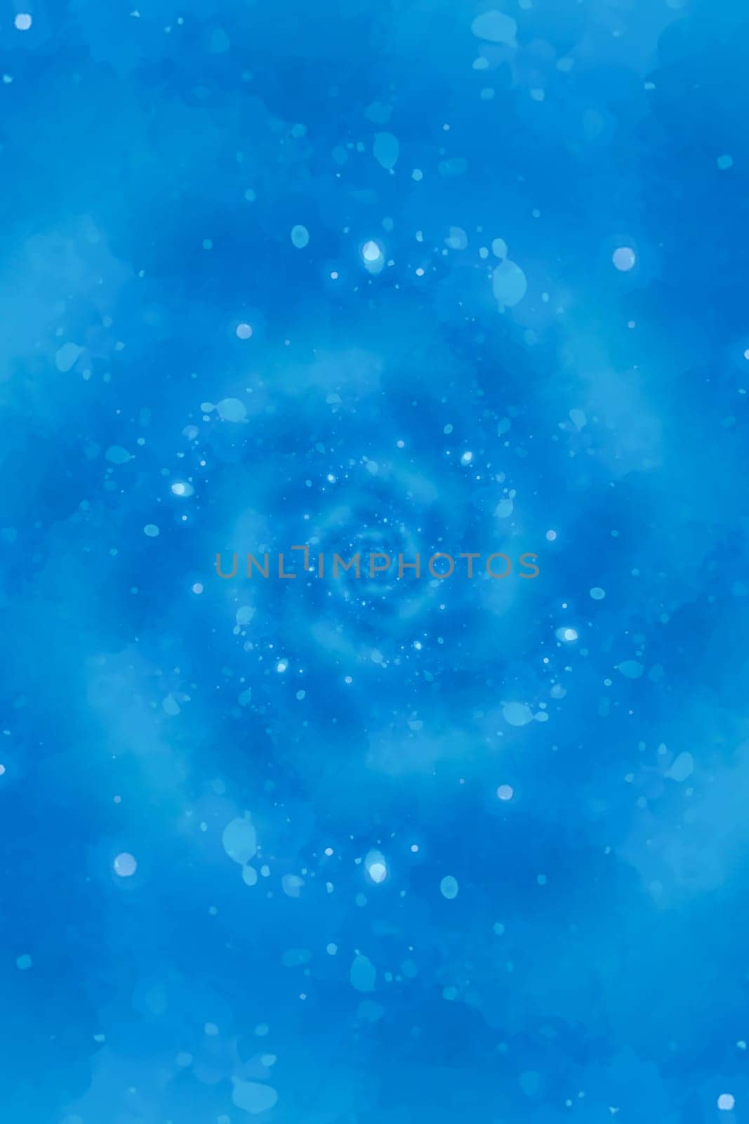 Abstract blue background with spiral. Swirling radial futuristic pattern.