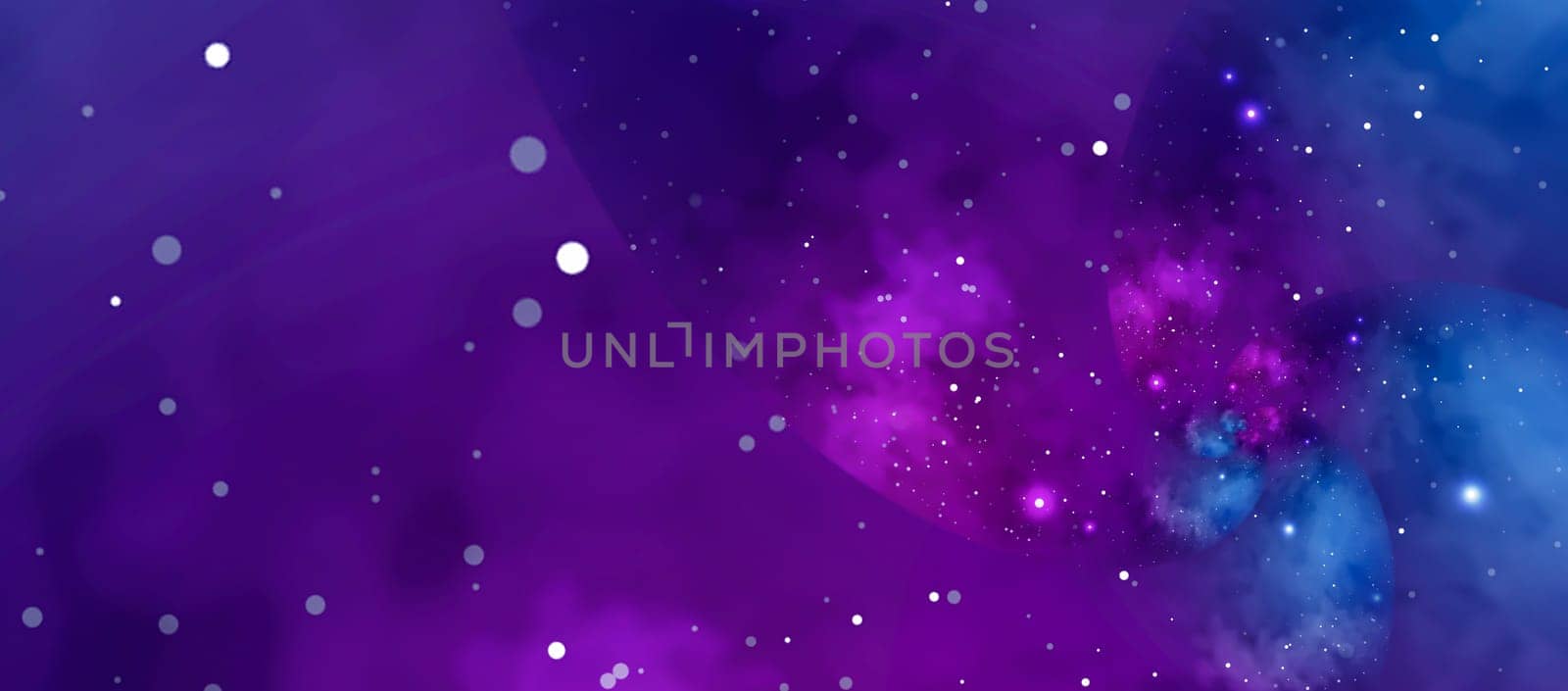 Starry blue sky. Abstract background with nebula, cosmo, galaxy.