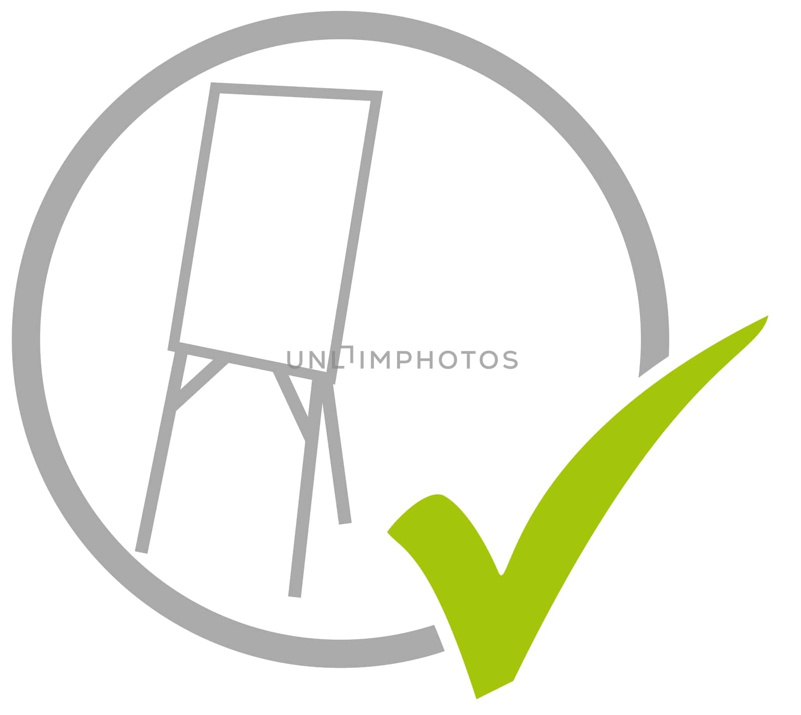 Grey circle icon with green tick showing Blackboard
