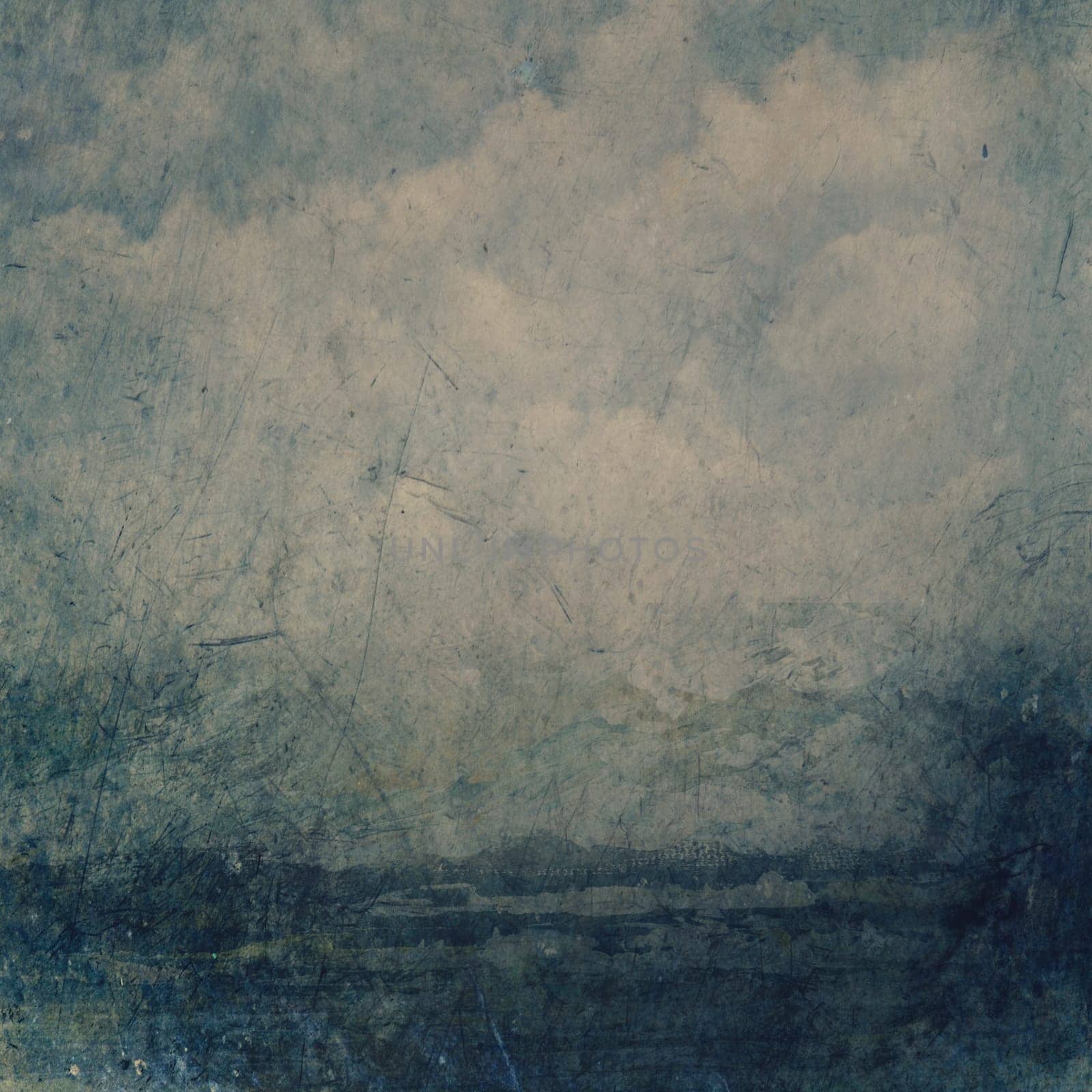 Grunge texture wuth sky and sea on canvas