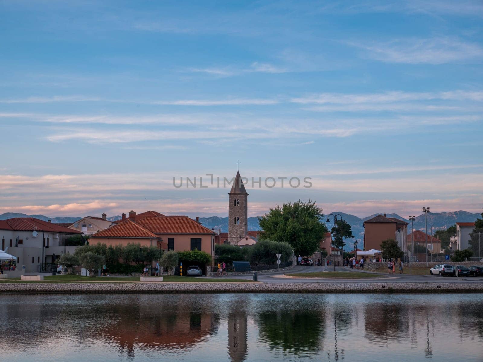 Historic Nin town, bridge and gate, Dalmatia, Croatia