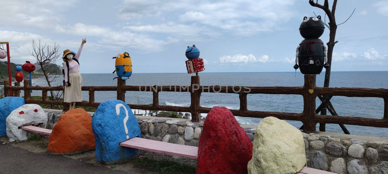 Prosperity Sky Walk, Hualien - March, 2022: Hualien's sea view is super beautiful! Hualien, Taiwan