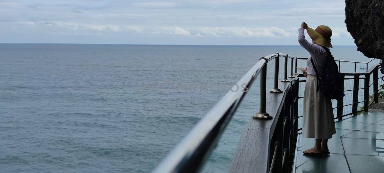 Prosperity Sky Walk, Hualien - March, 2022: Hualien's sea view is super beautiful! Hualien, Taiwan