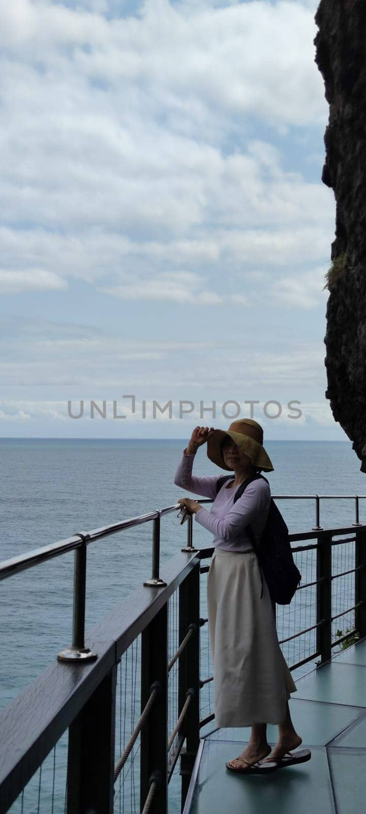 Prosperity Sky Walk, Hualien - March, 2022: Hualien's sea view is super beautiful! Hualien, Taiwan