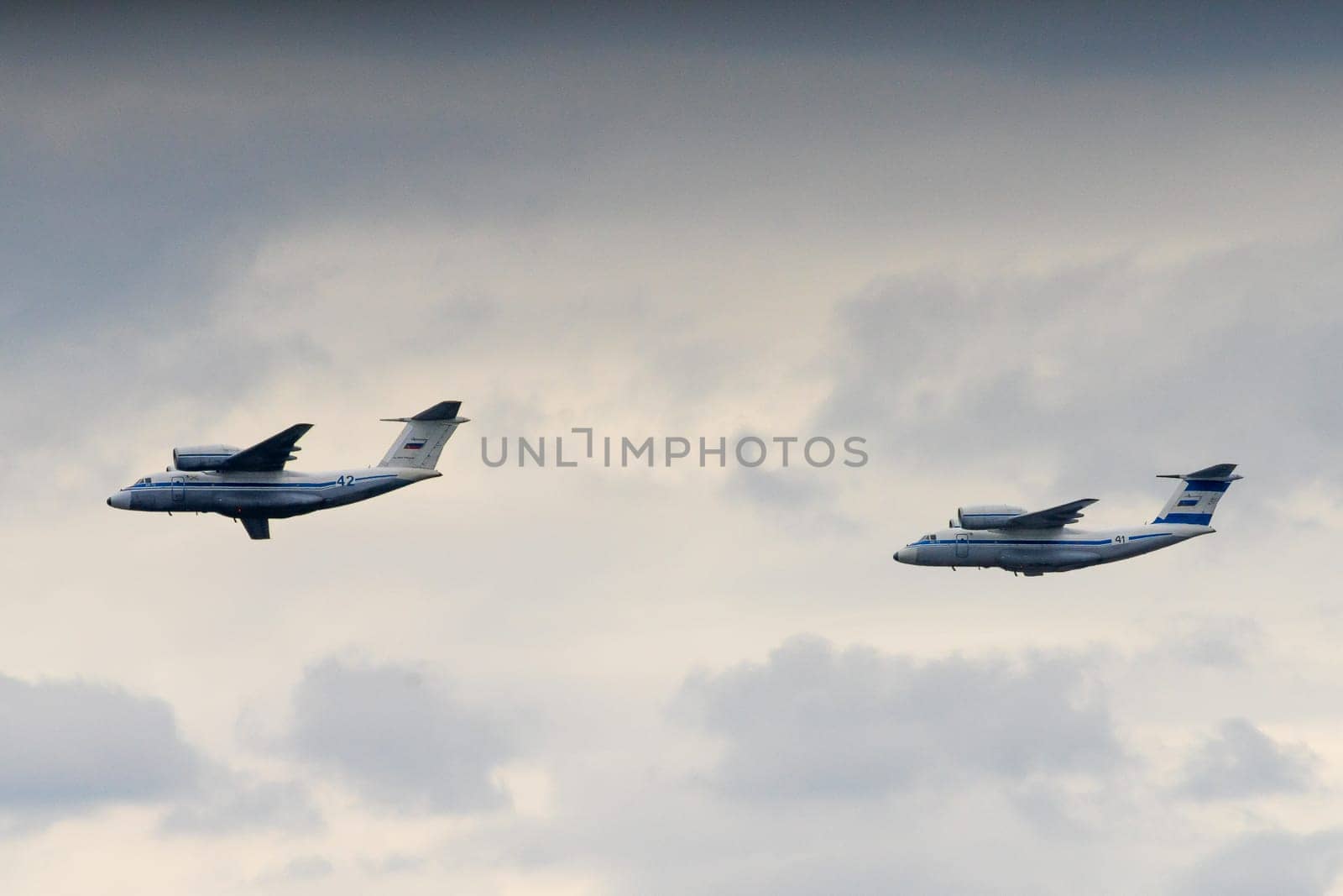 military transport aircraft AN 72 of the Russian Air Force in flight