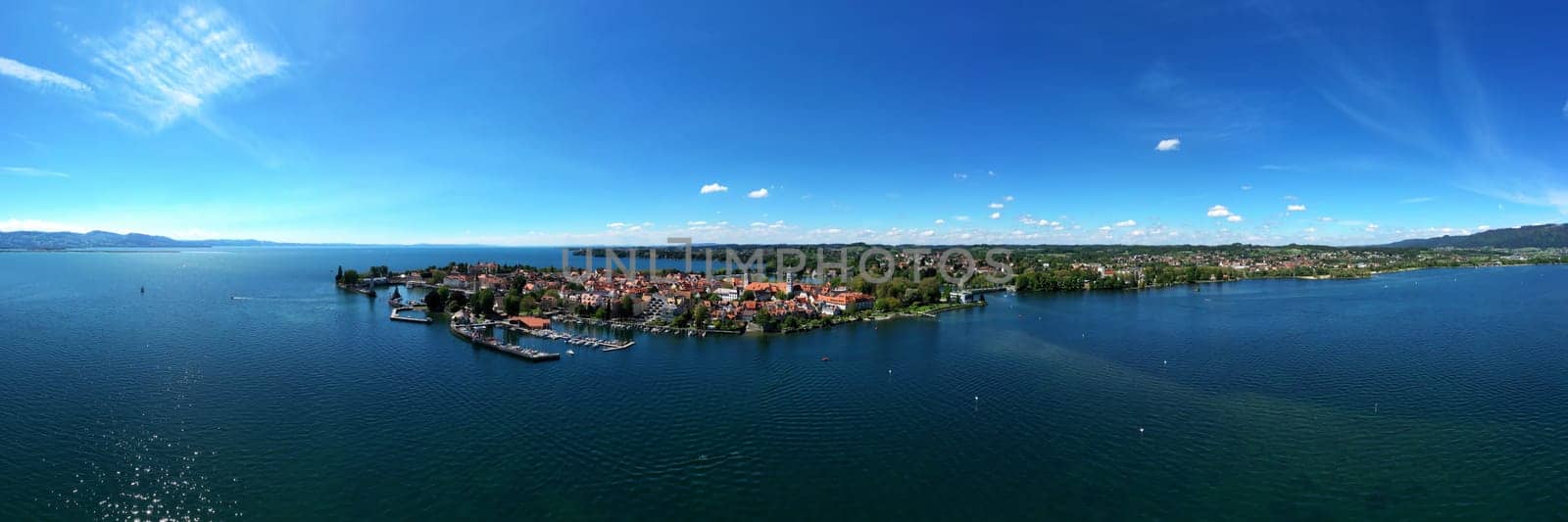 Aerial view of Lindau in good weather
