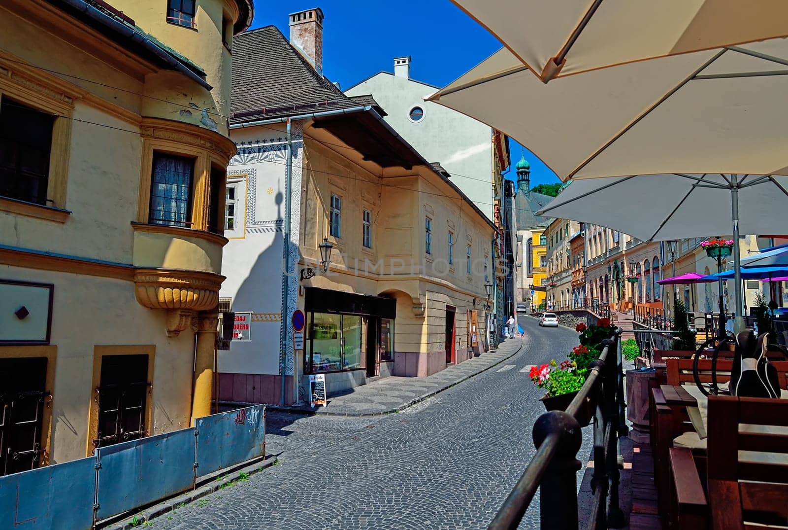 Street  in Banska Stiavnica, Slovakia