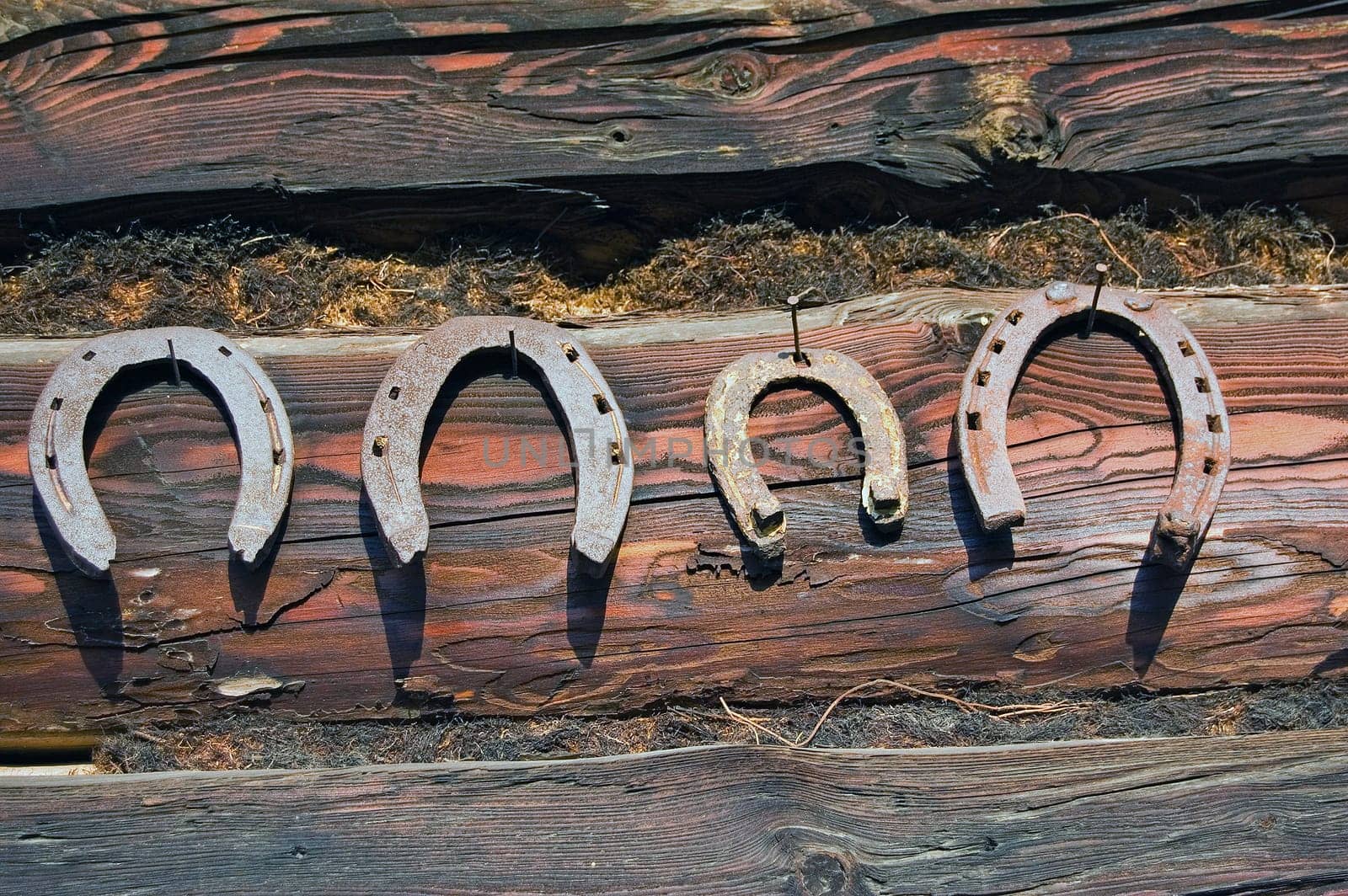 Horseshoes on village house
