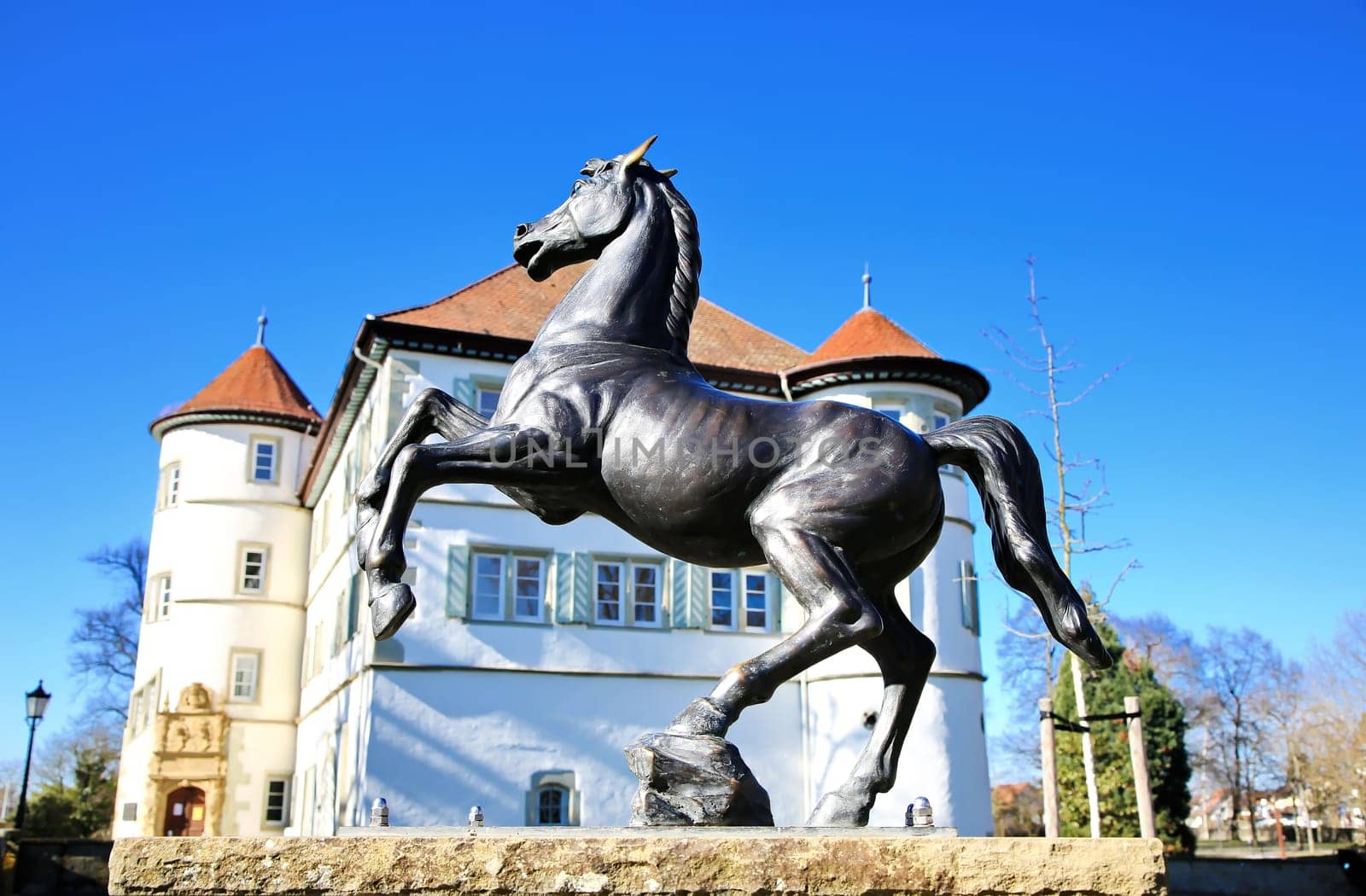 The moated castle is a sight of the city of Bad Rappenau