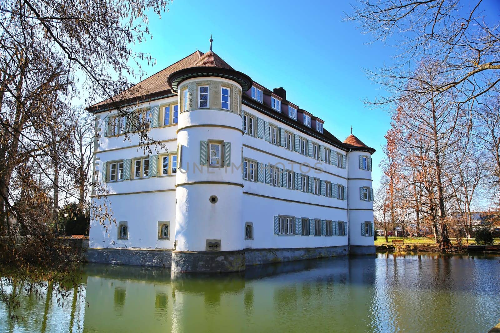 The moated castle is a sight of the city of Bad Rappenau