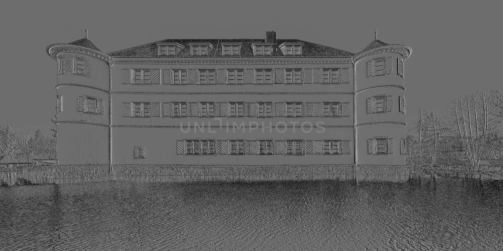 The moated castle is a sight of the city of Bad Rappenau