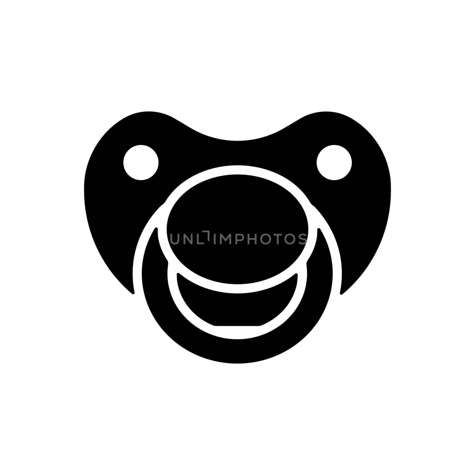Baby dummy teat vector glyph icon. Graph symbol for children and newborn babies web site and apps design, logo, app, UI