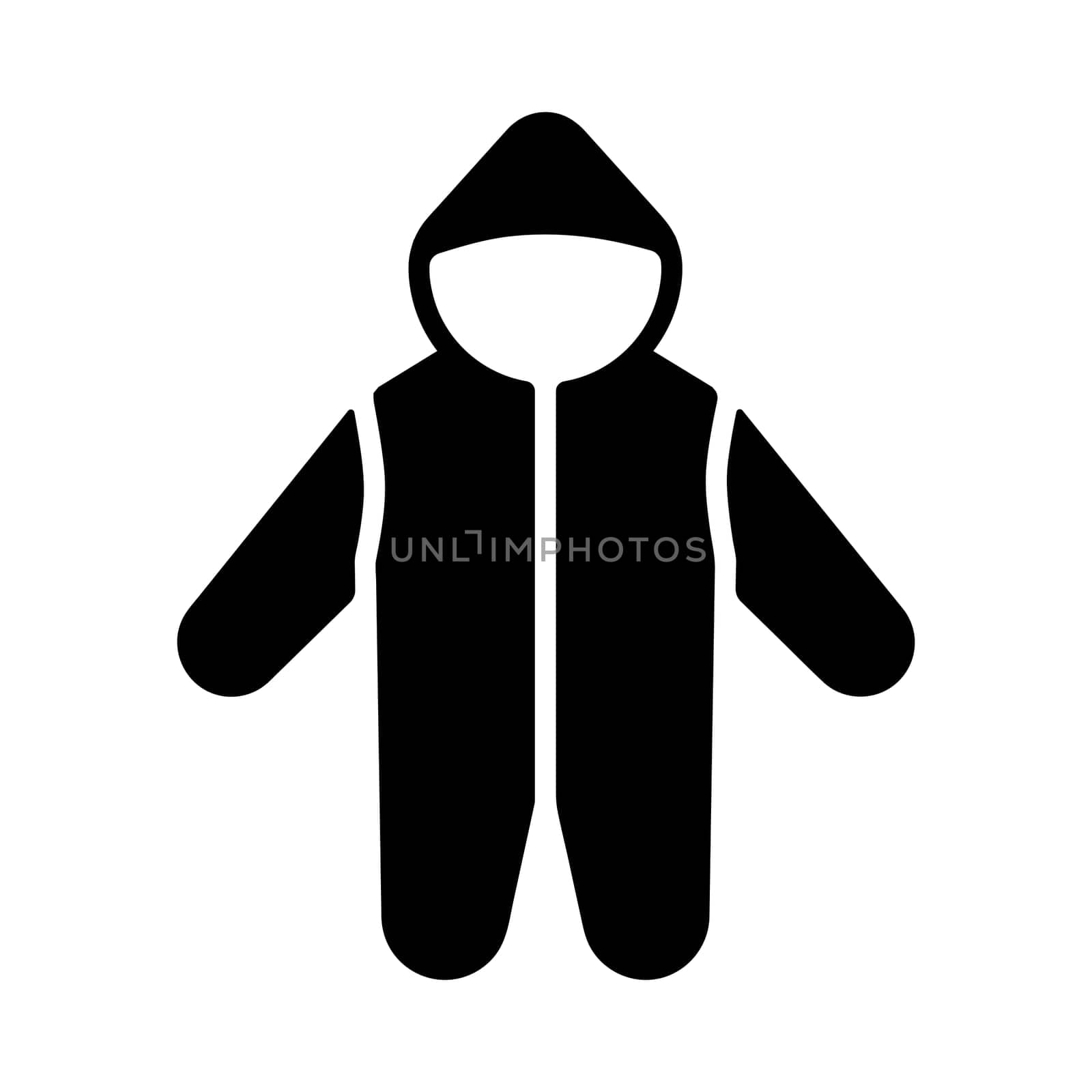 Baby bodysuit vector glyph icon. Baby Romper. Graph symbol for children and newborn babies web site and apps design, logo, app, UI