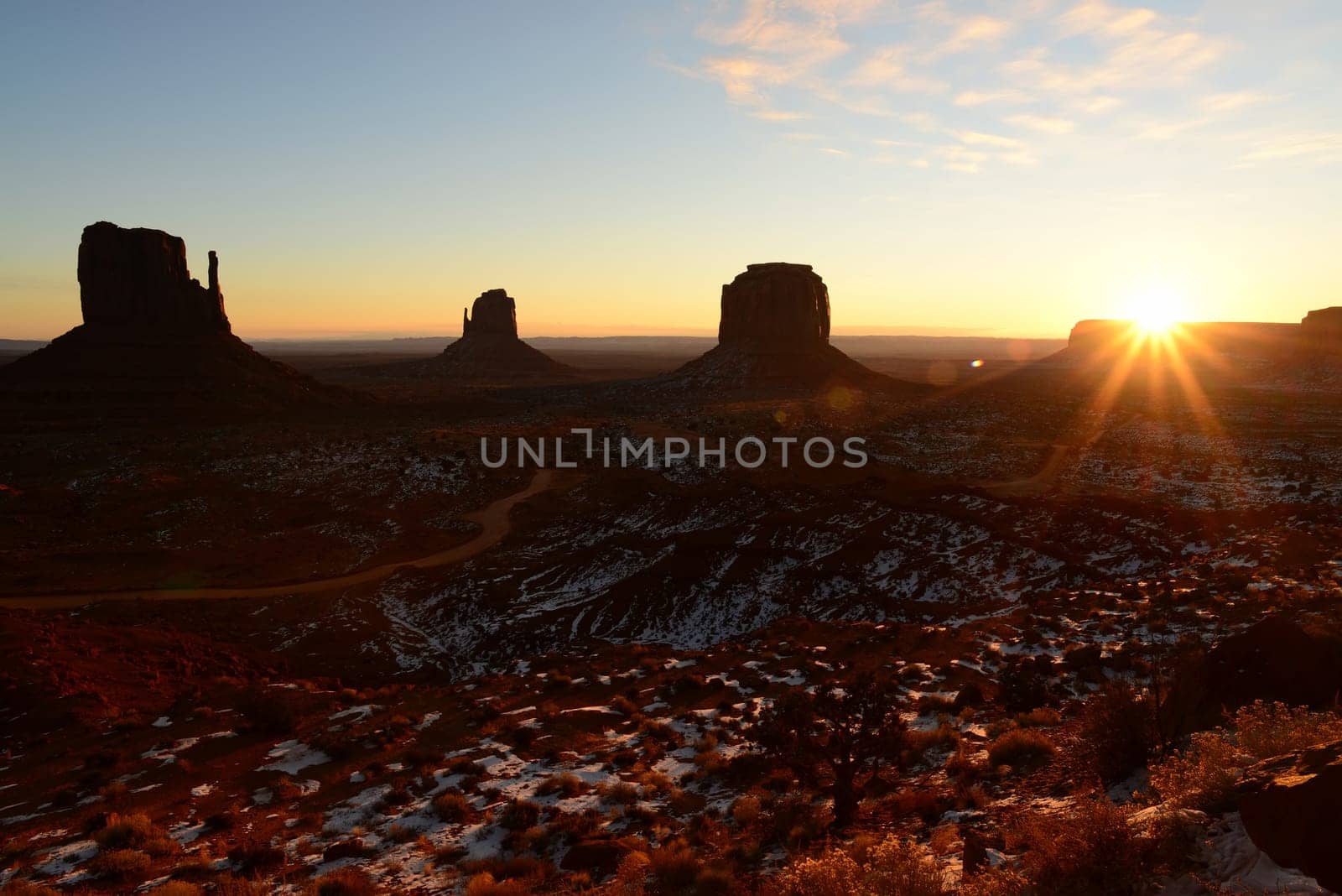Monument Valley sunrise north east Arizona Navajo Nation USA
