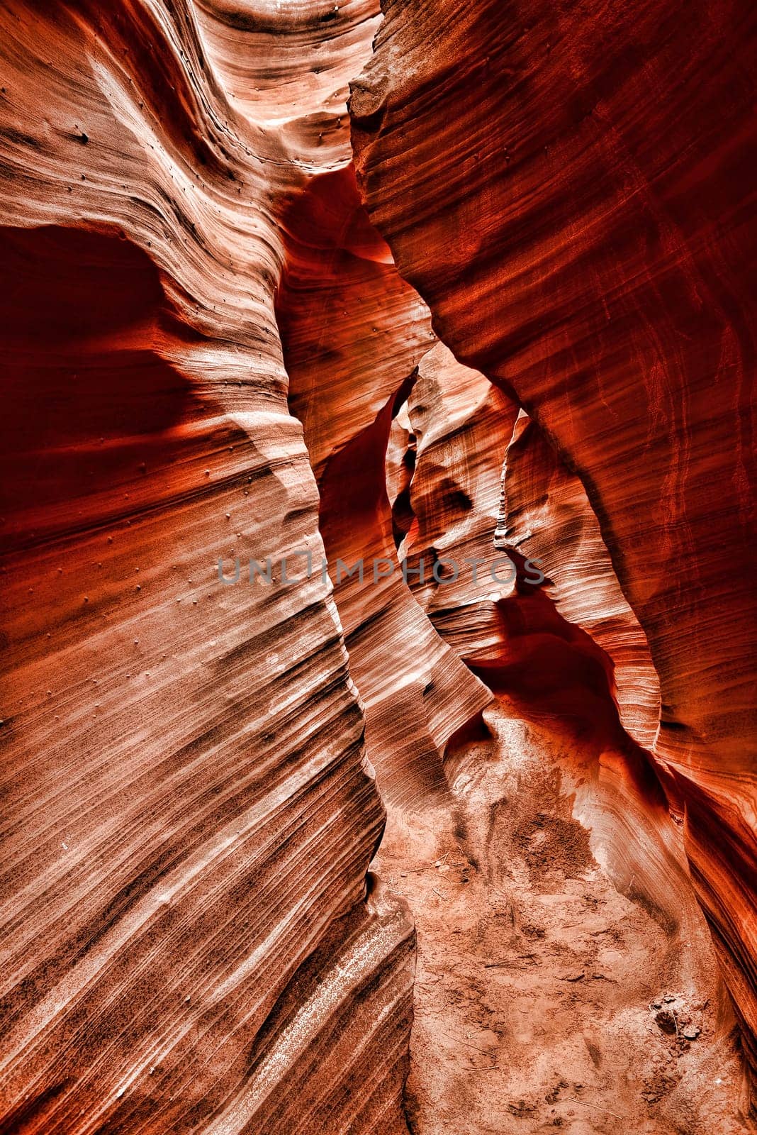 Sunlight coming into Rattlesnake Canyon on the Navajo Indian reservation in Northern Arizona