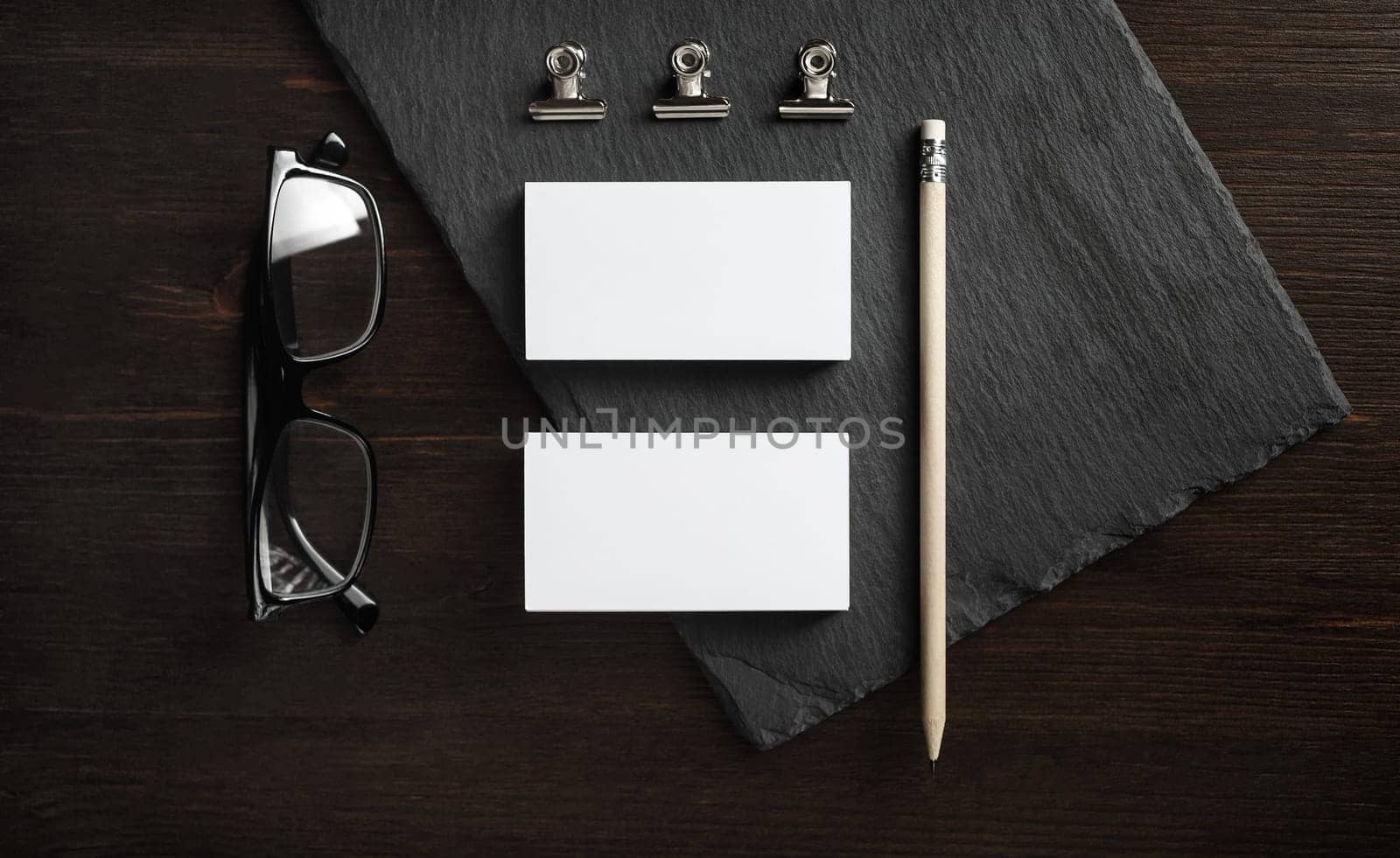 Blank corporate identity template. Photo of blank stationery set. Mockup for design presentations and portfolios. Flat lay.