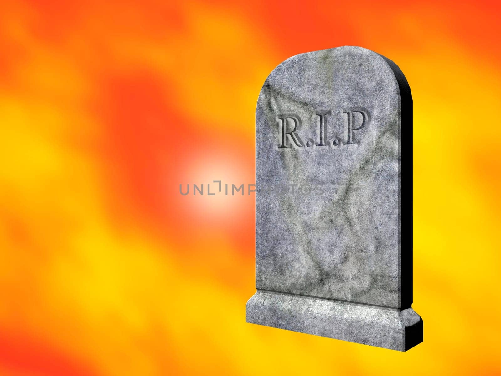 3d rendered illustration of a graveyard tombstone