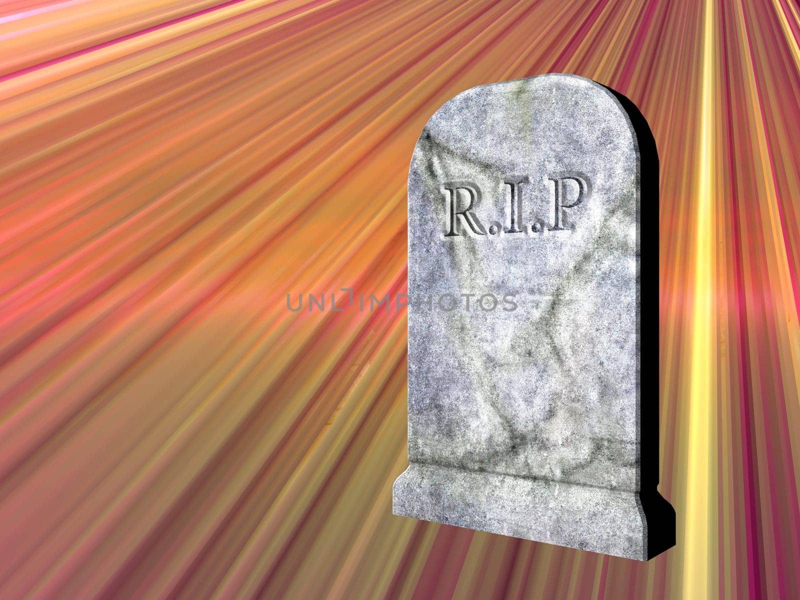 3d rendered illustration of a graveyard tombstone