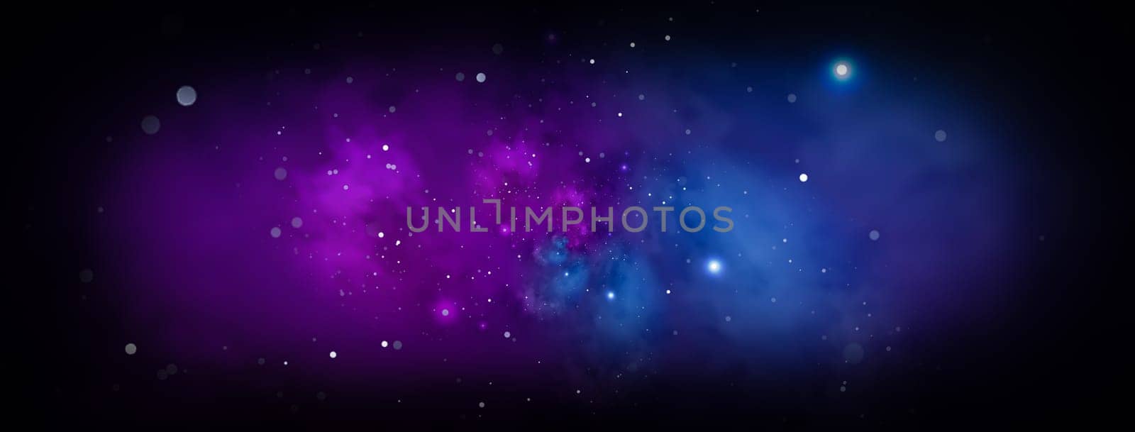 Deep outer space background with stars and nebula in blue and purple
