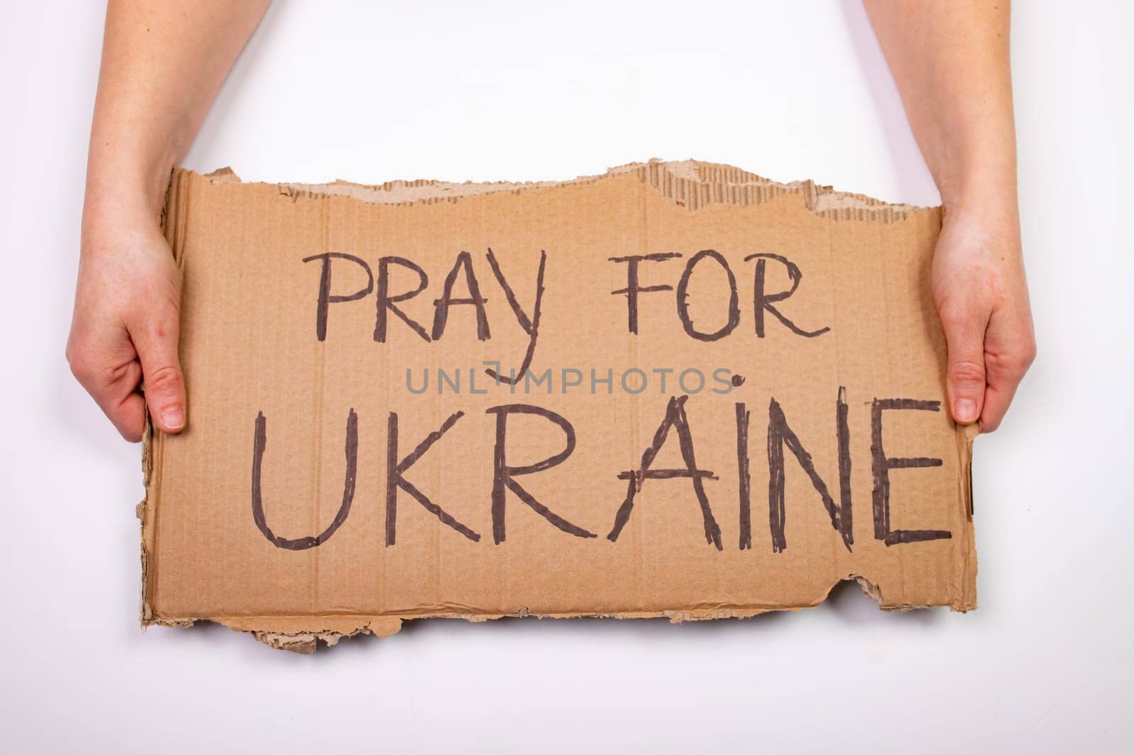 Pray for Ukraine concept background. Concept symbol of help support and no war in the country of Ukraine.