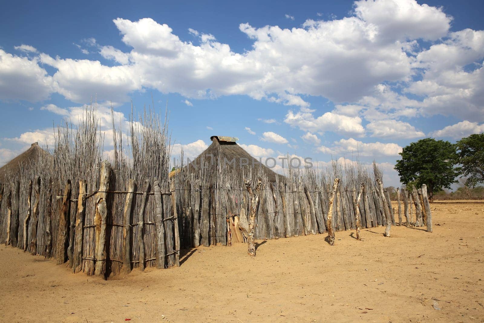 Hambukushu Tribe Village near Divundu. Caprivi Strip. Namibia. Africa