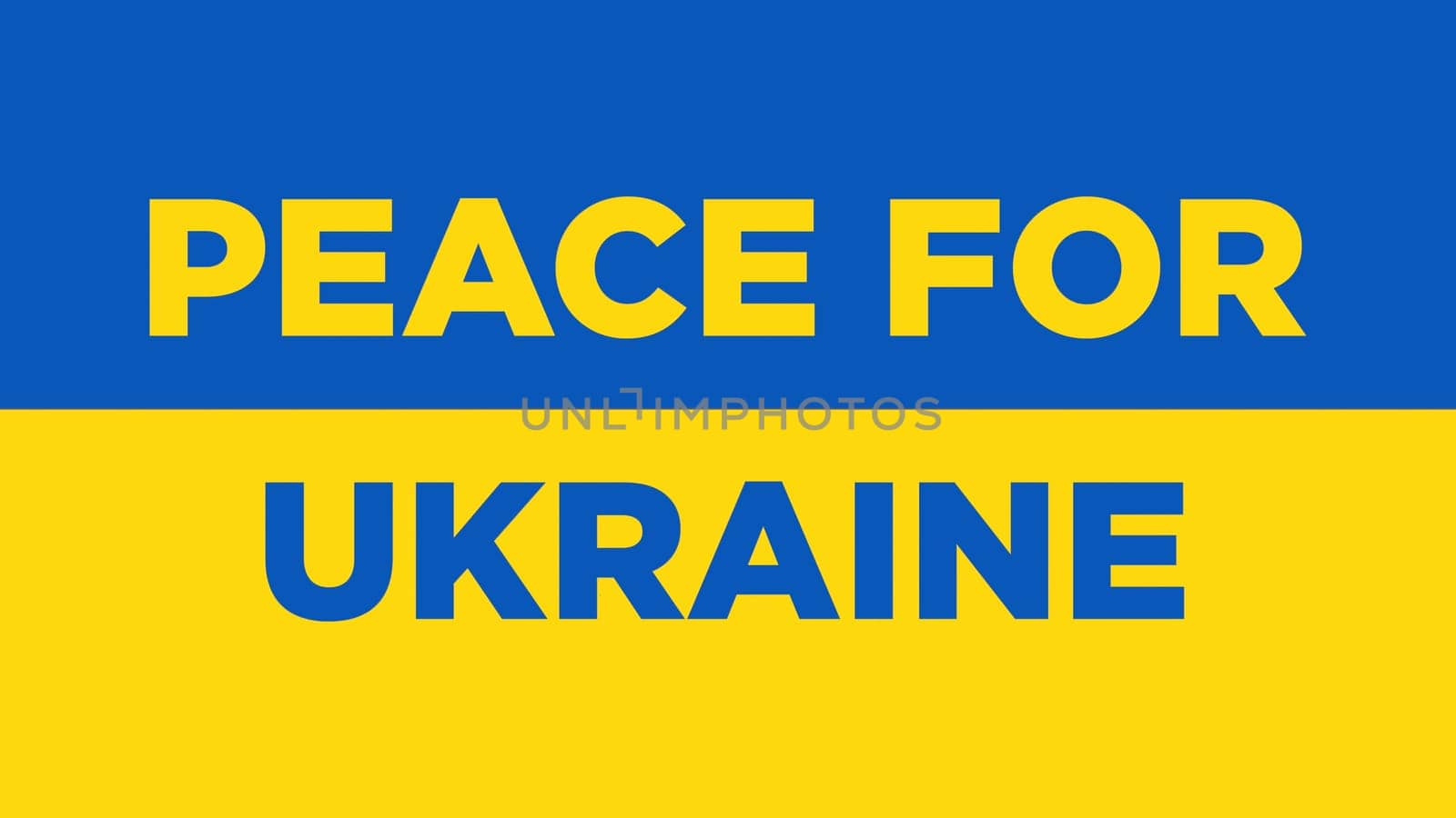 Peace for Ukraine with word in flag. Peace, anti war concept