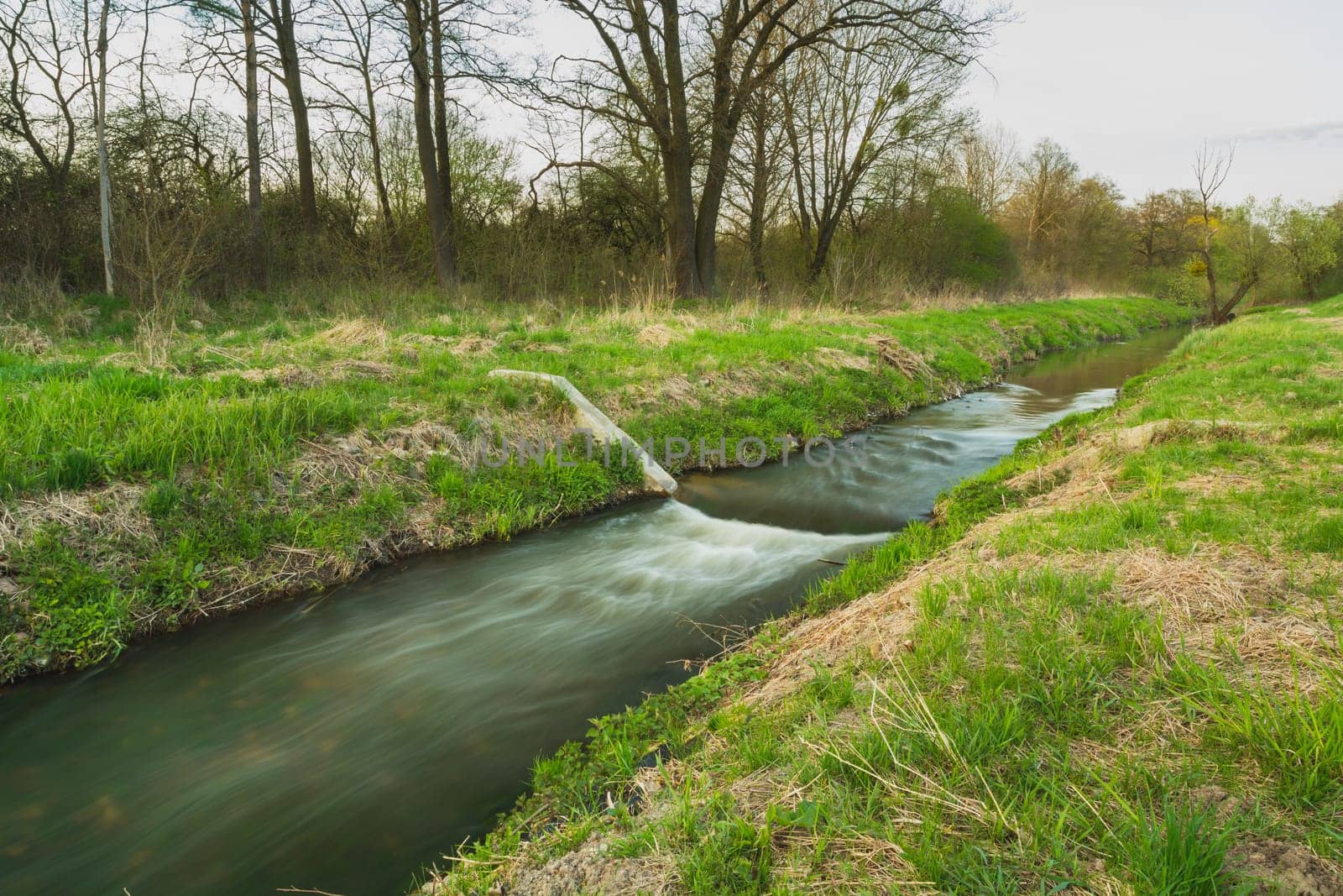 A small cascade on the Uherka river, Stankow, Lubelskie, Poland