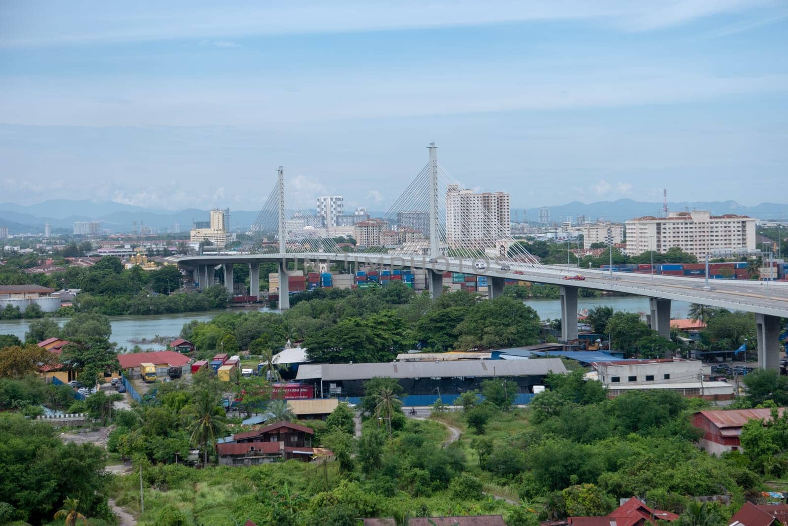 Seberang Perai, Penang, Malaysia - Circa Jun 2018: Prai river Bridge cross the river