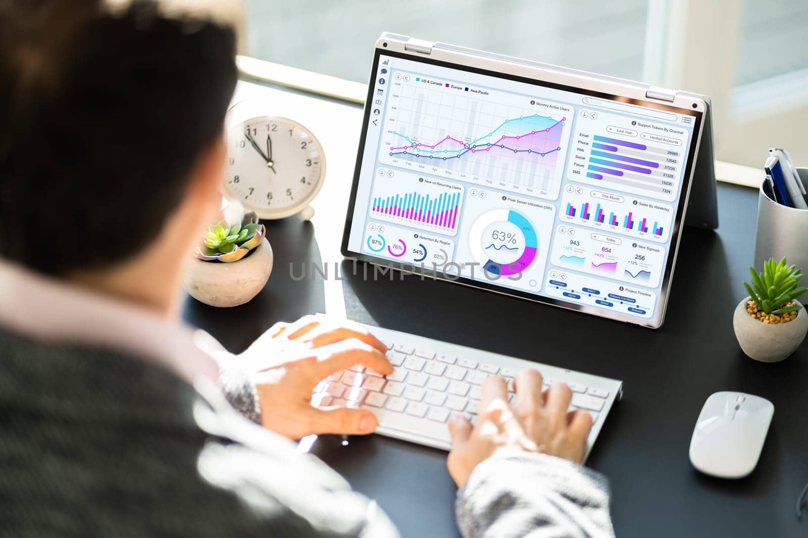 Digital Data Technology. KPI Business Dashboard Technology