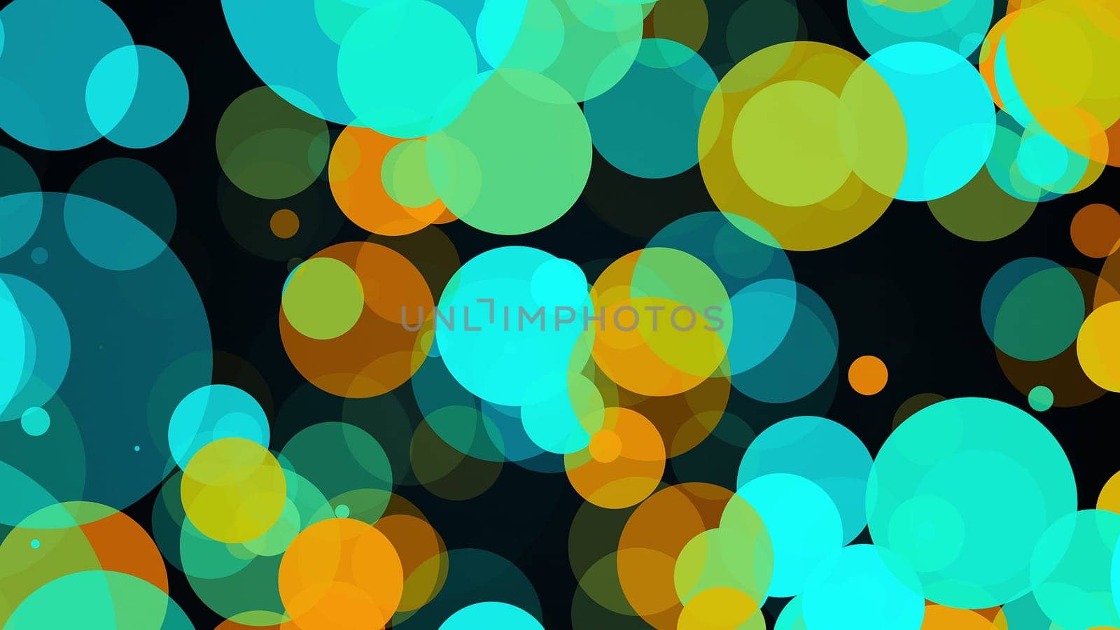 Abstract multicolored backdrop with many of big transparent circles. Computer generated 3d render