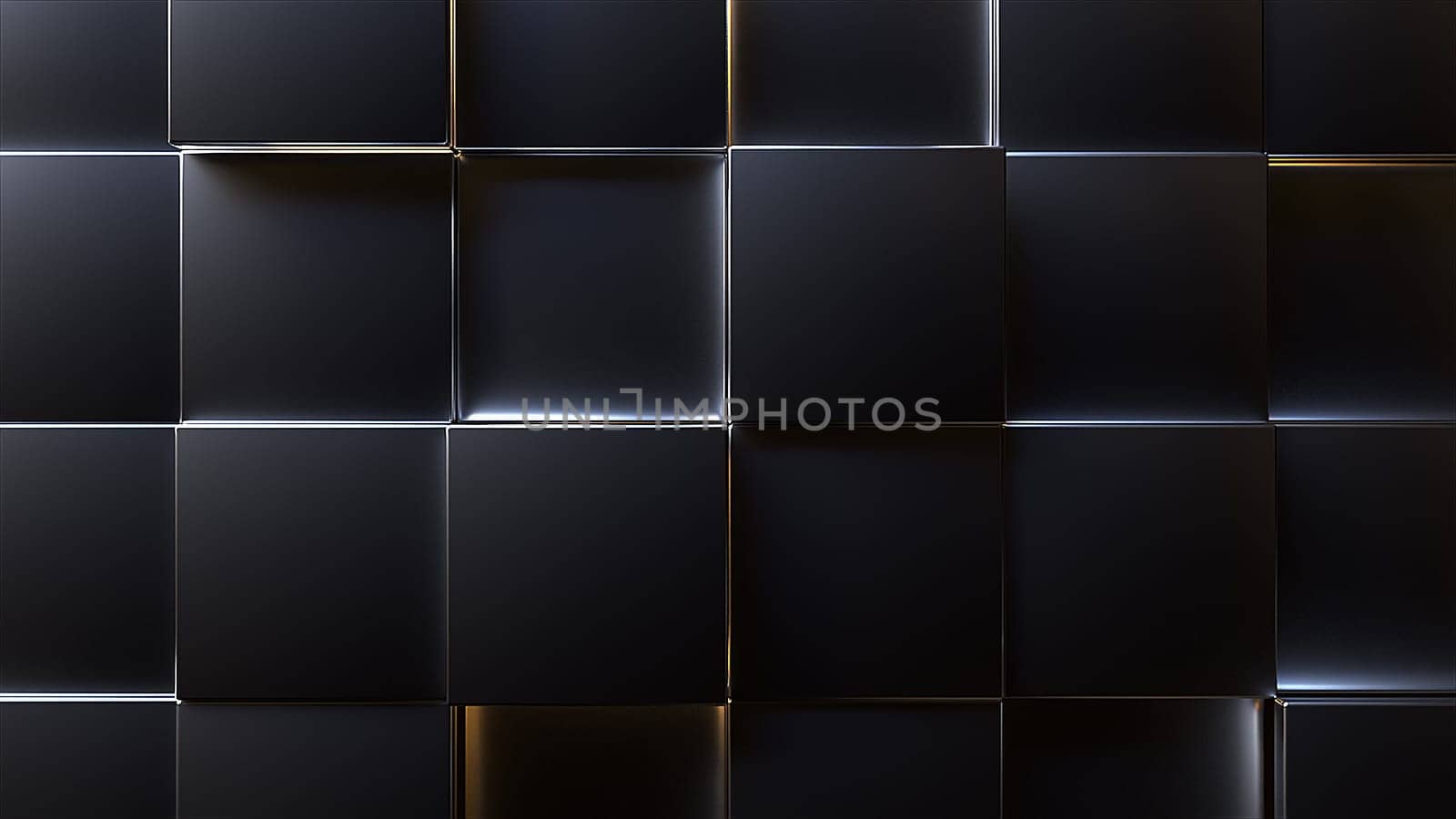 Black blocks with lights. Computer generated 3d render
