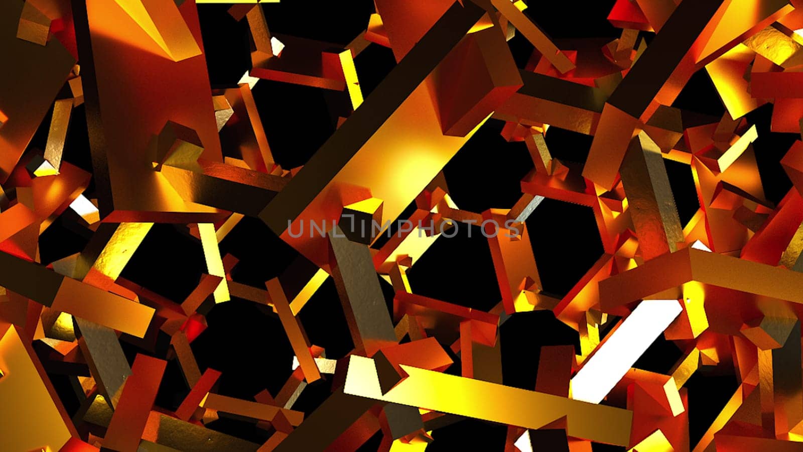 Gold element. Computer generated 3d render