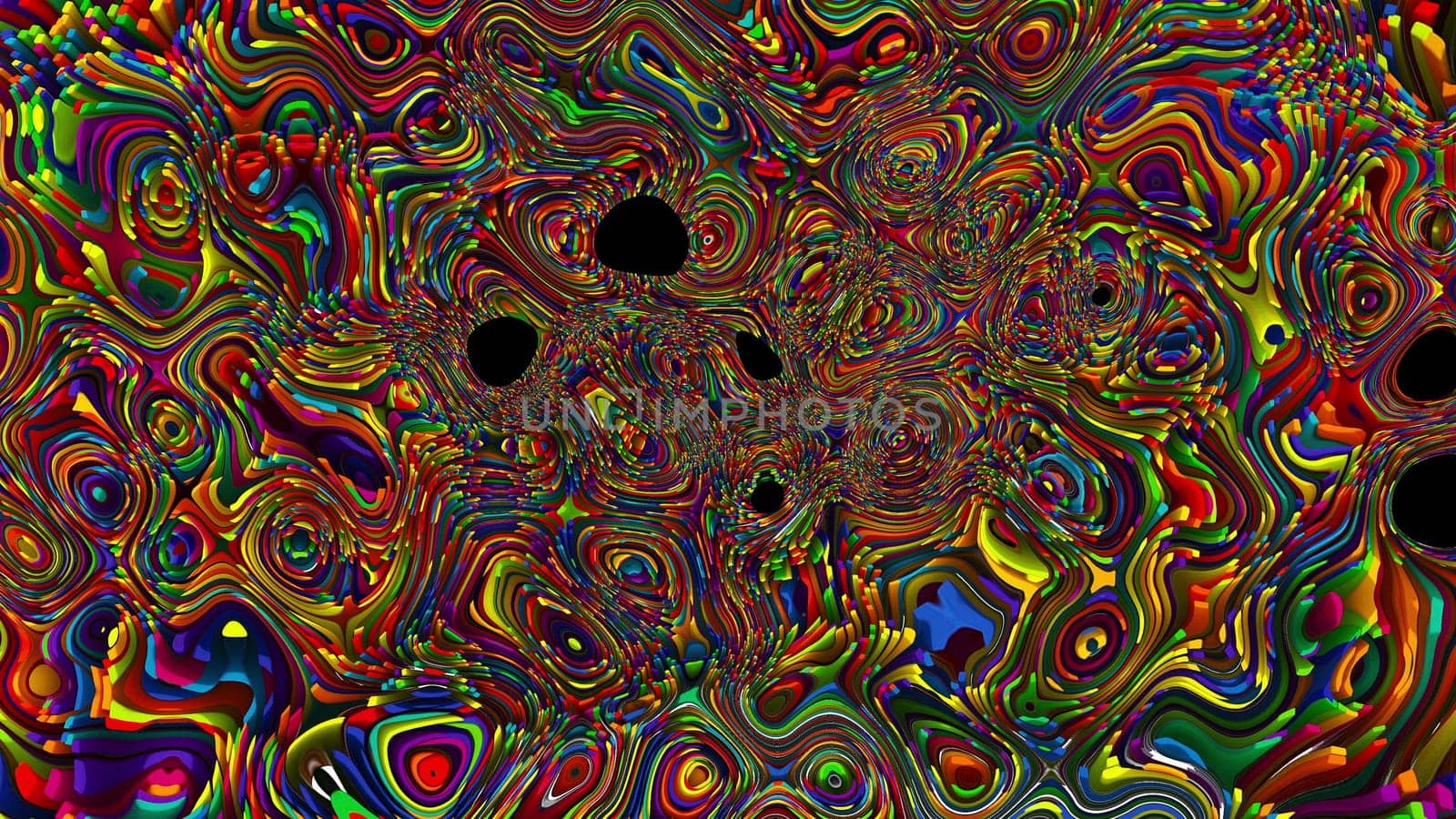 Colorful blots. Computer generated 3d render