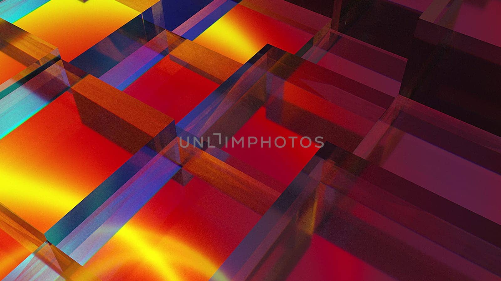 Glossy colorful cubes. Computer generated 3d render