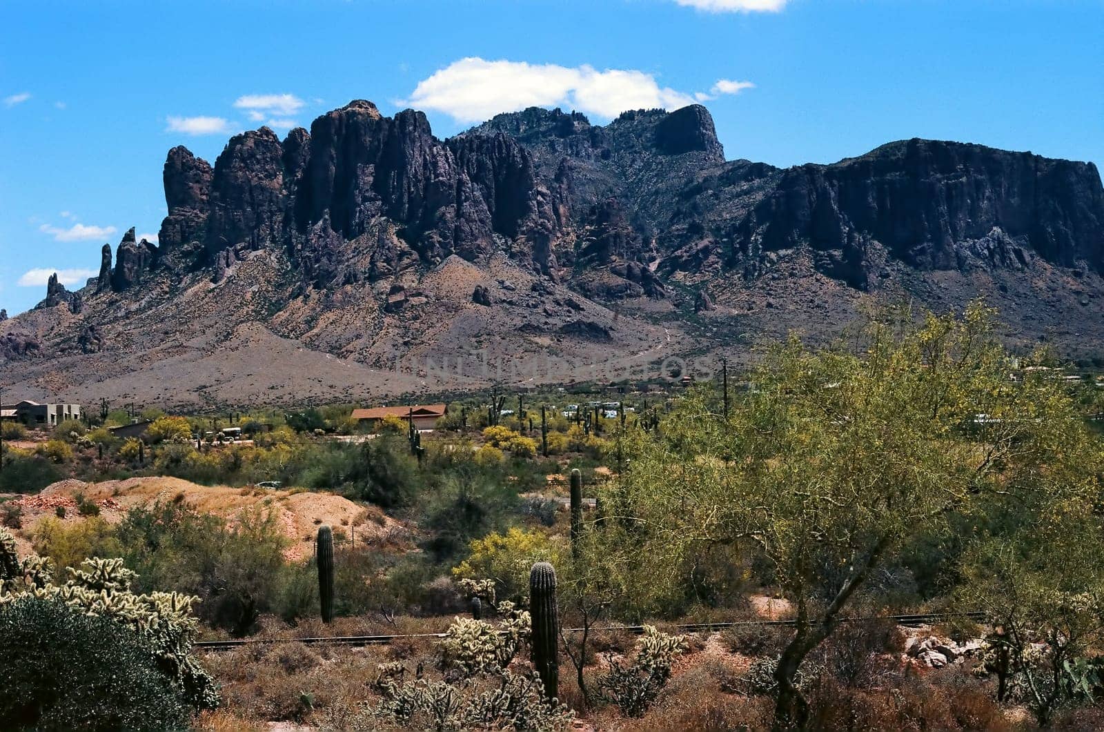 Superstition Mountains Sonora desert Arizona late afternoon