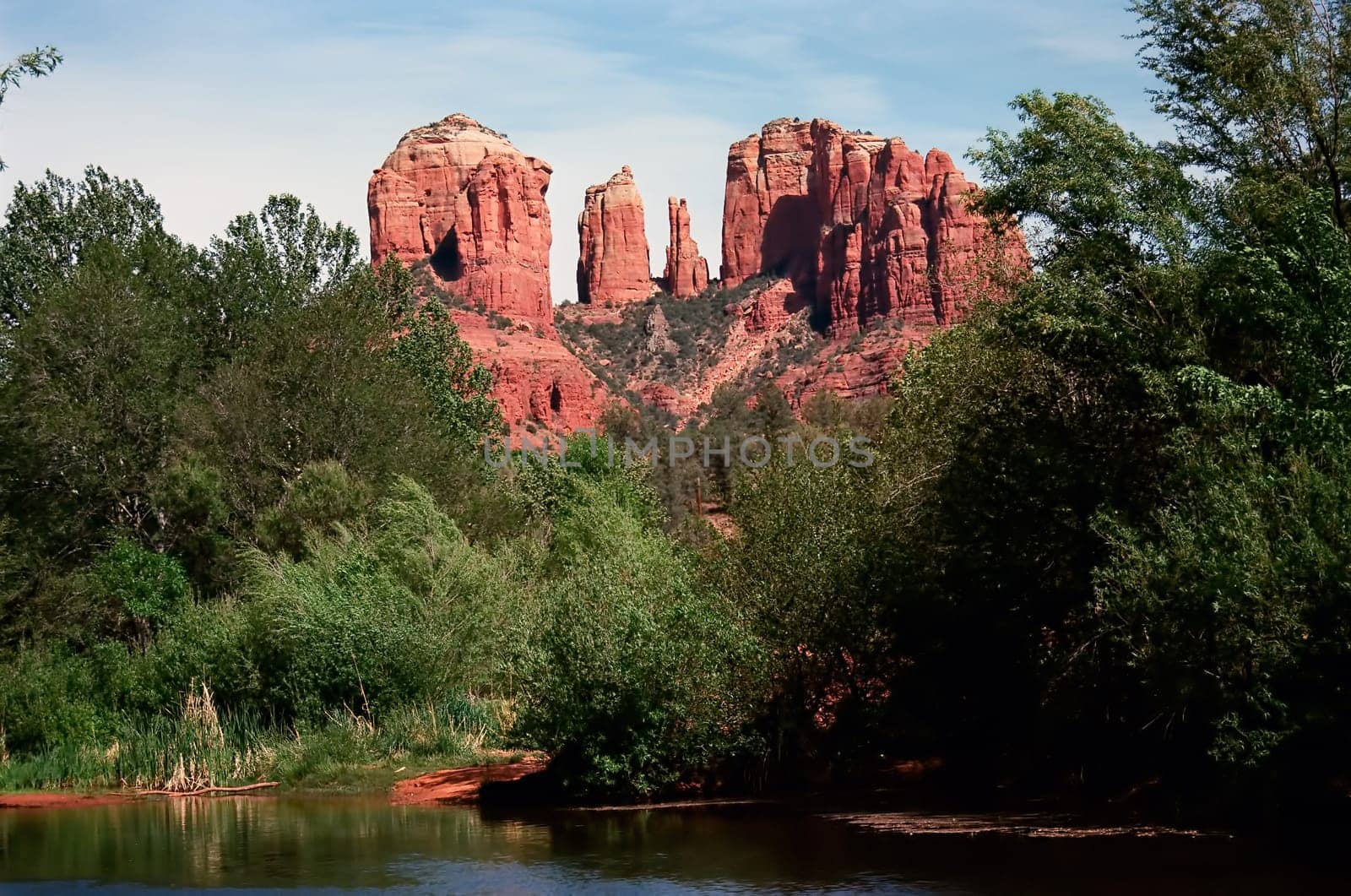 Cathedral Rock and Oak Creek Red Rock of Sedona Arizona in the morning light