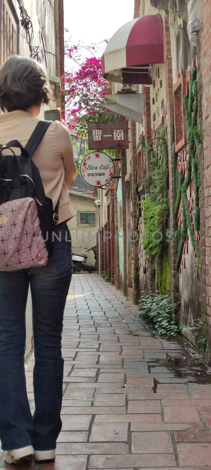 Lukang Old Street, Changhua - Mar 17, 2022 : Changhua Lukang has always been a very popular tourist attraction with delicious food and good shopping in Lukang Old Street