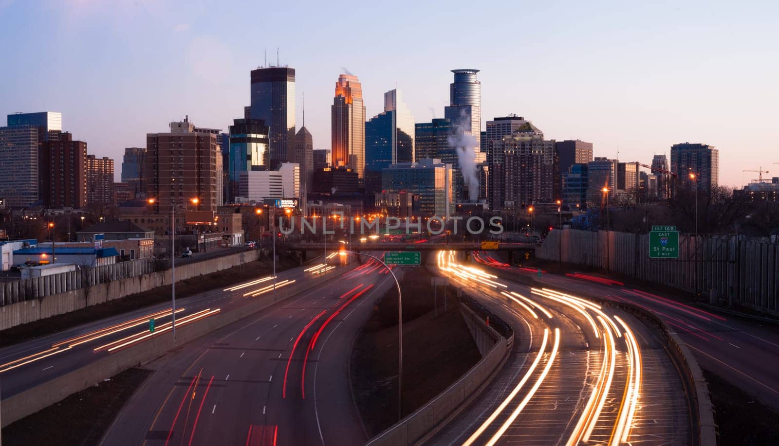 The sun comes up on a new day in Minneapolis MN