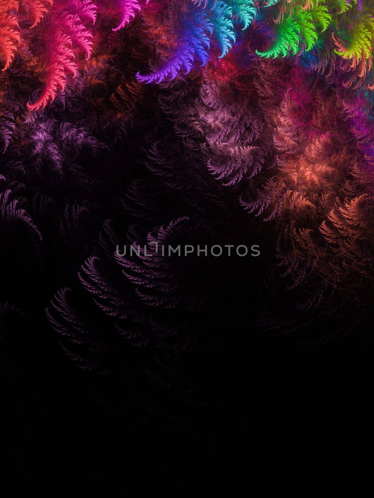 Abstract fractal art background, suggestive of leaf plants. Computer generated fractal illustration natural plants.