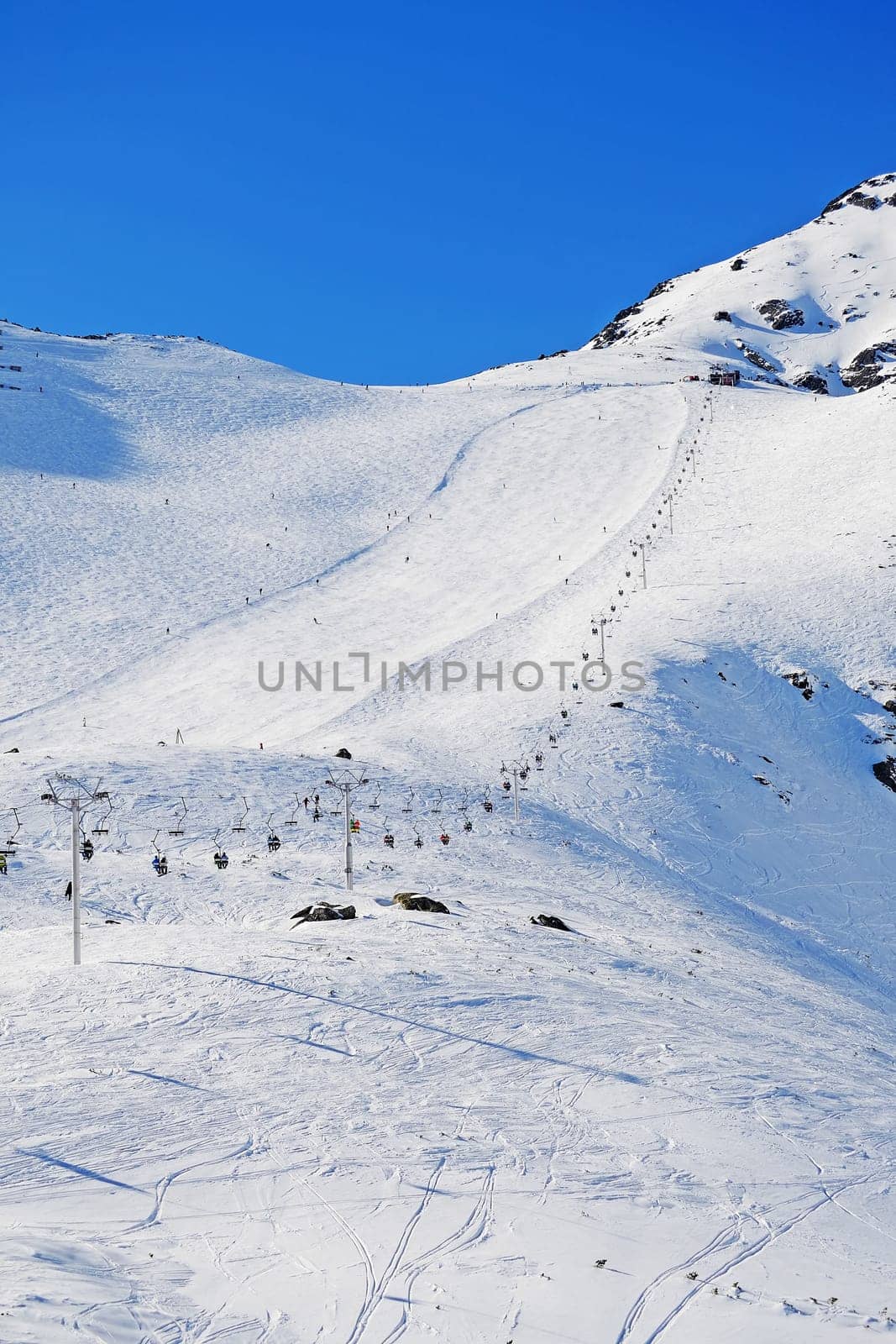 Tatra Mountains in winter with ski lift
