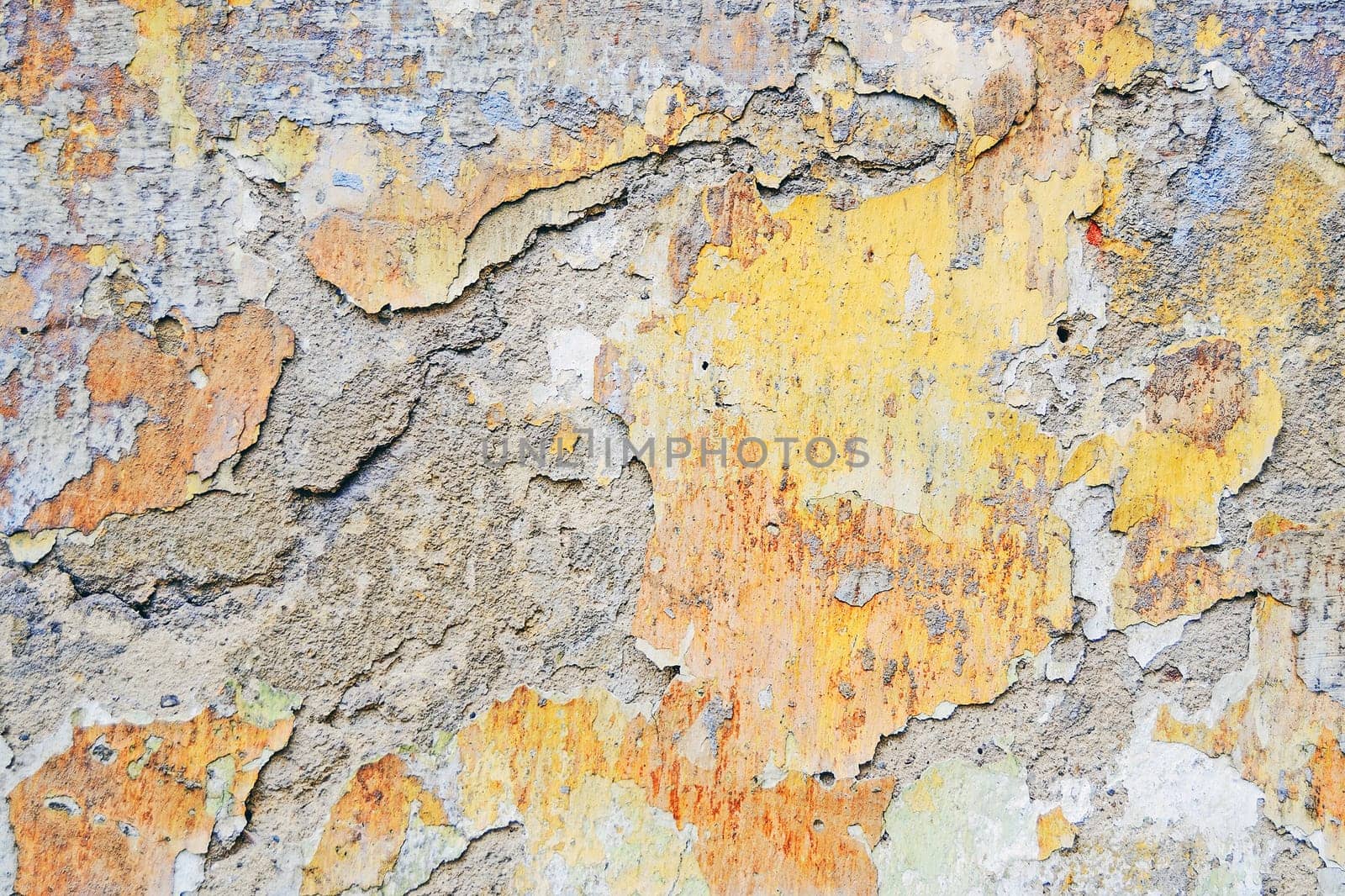 Peeling paint on old wall