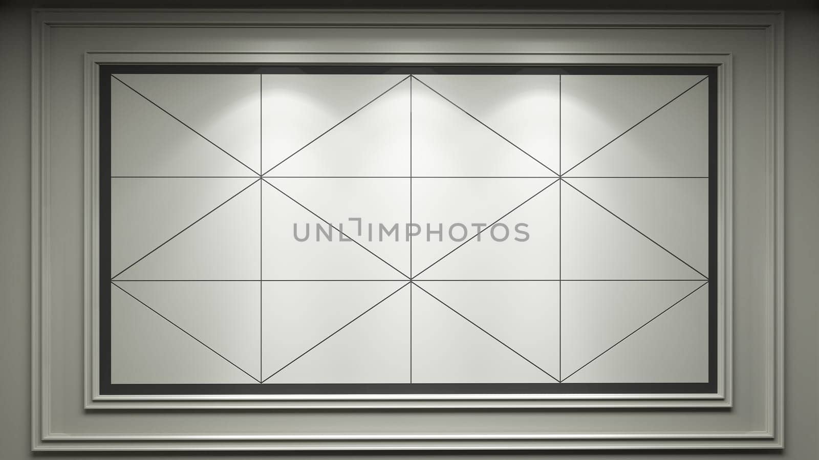 wall decor idea created with triangular geometry wooden modules background 3D rendering