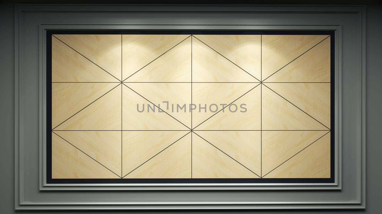 wall wooden decor idea created with triangular geometry wooden modules background 3D rendering