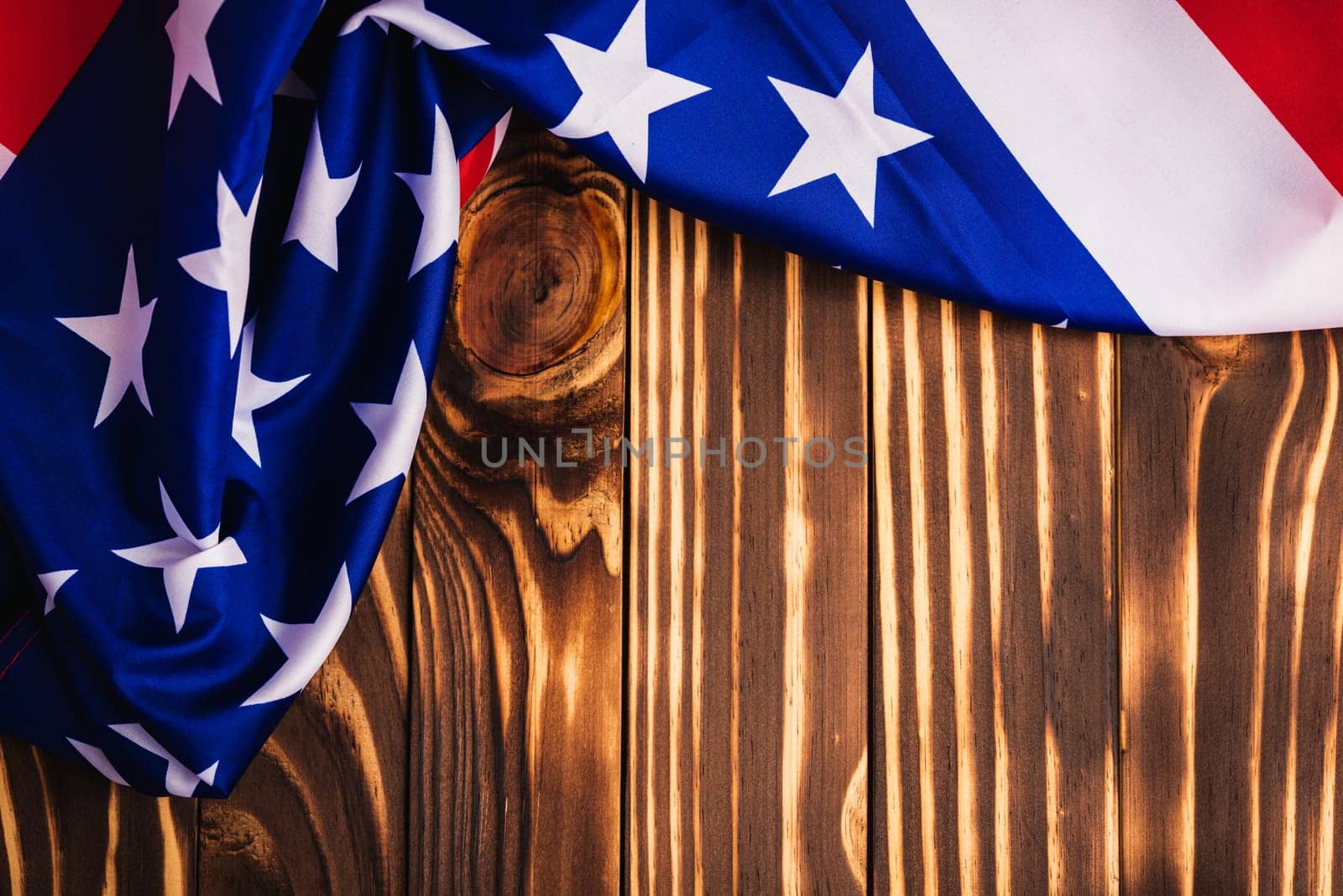 Happy Memorial Day Remember previously but now seldom called Decoration Day, American USA flag on wooden background and copy space, a federal holiday in the United States