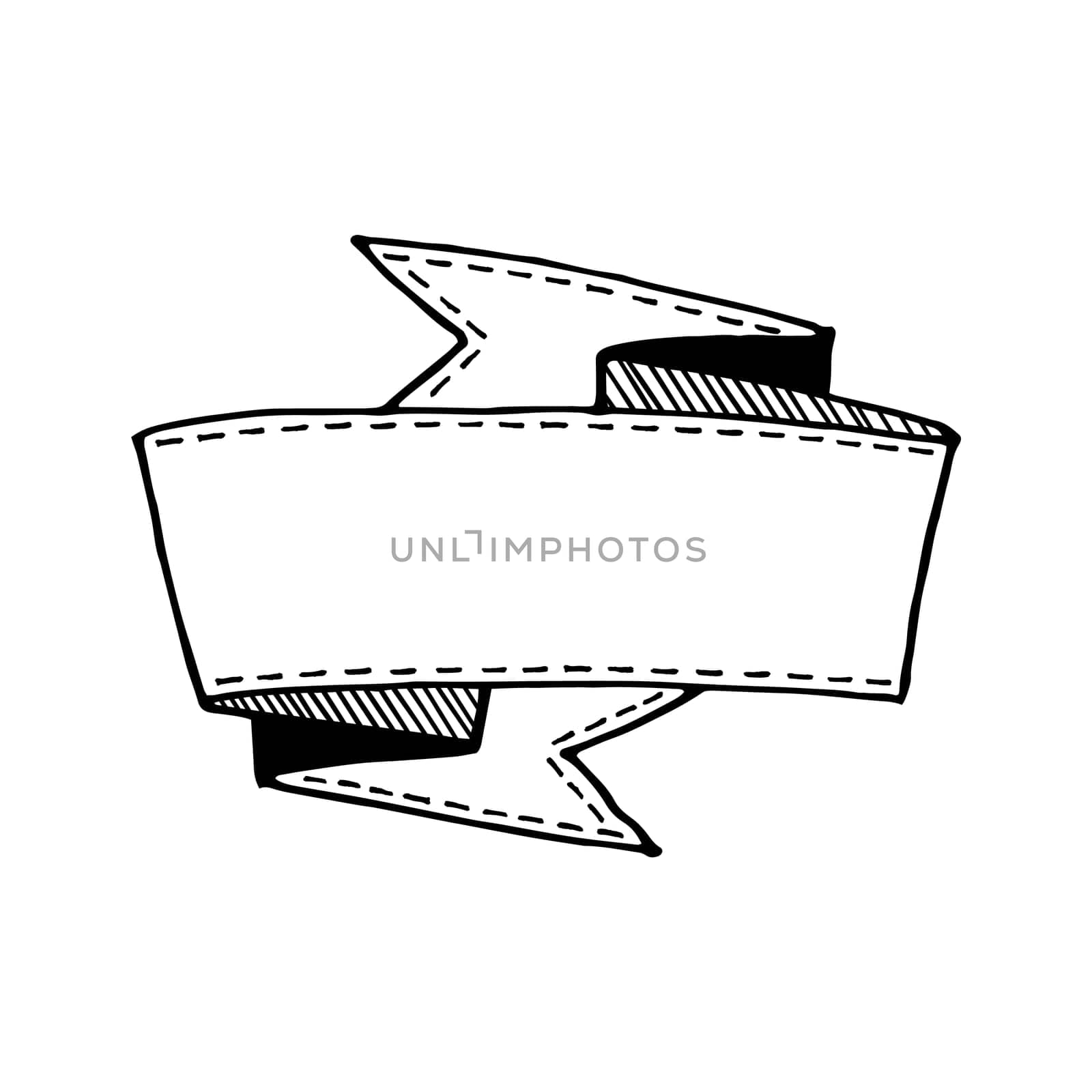 Hand drawn vintage style banner isolated on white background. Vector illustration
