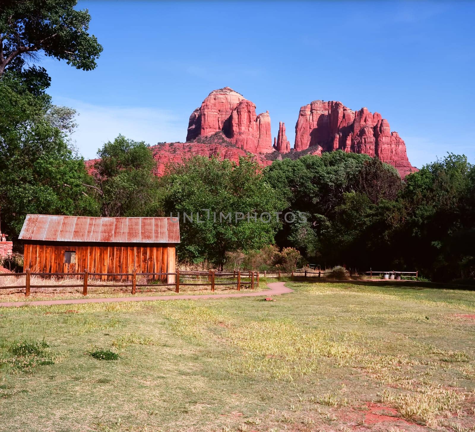 Old farm house at cathedral rock sedona arizona