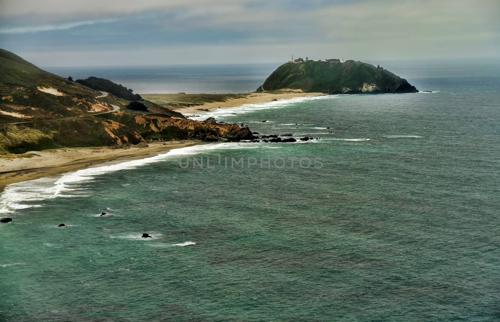 Pacific Ocean Big Sur California cloudy day