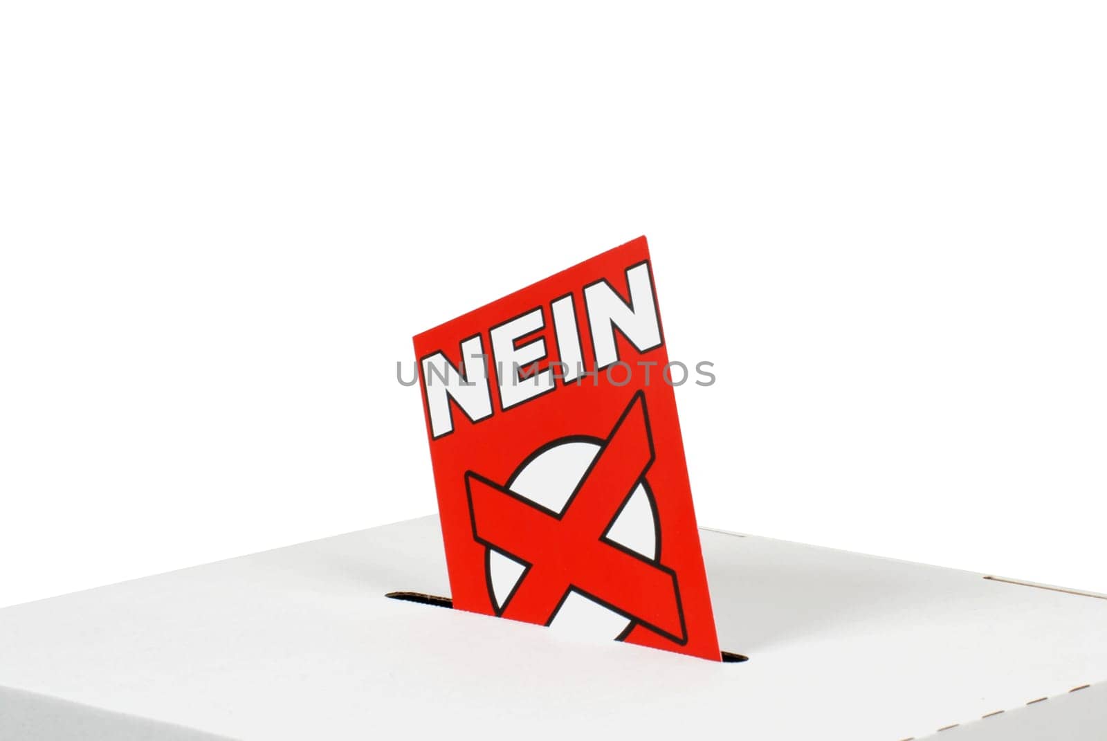 No in german language - Red envelope in ballot box