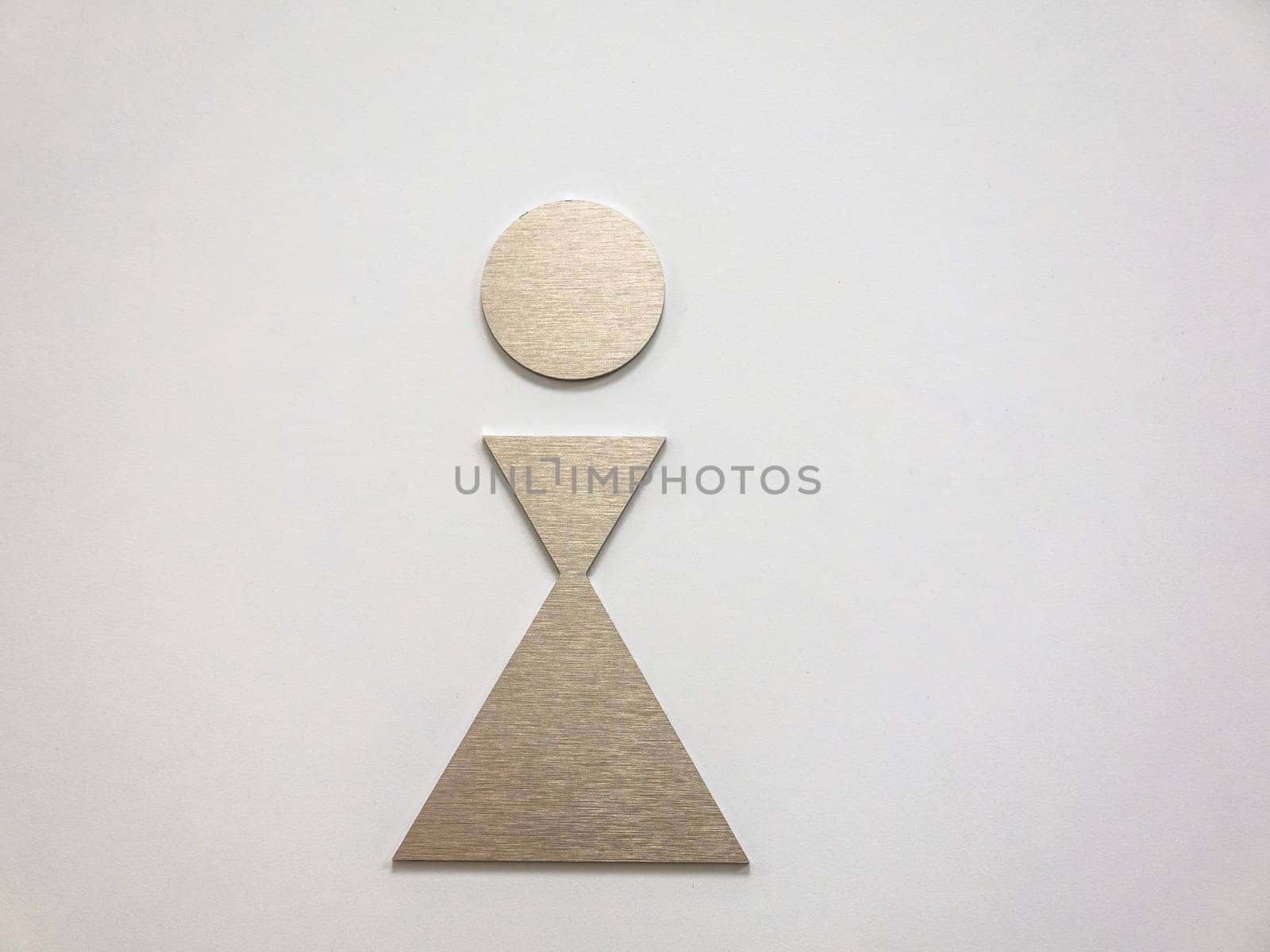 Modern abstract Lady symbol on toilet door